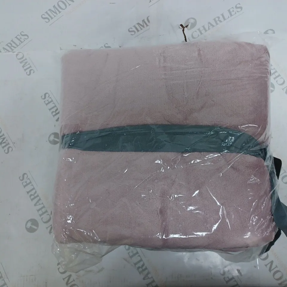 COZEE HOME SHERPA VELVET SOFT CAPE WRAP PINK CHAMPAGNE