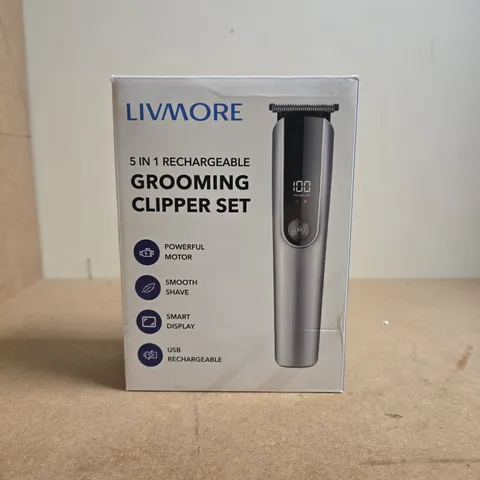 LIVMORE 5-IN-1 RECHARGEABLE GROOMING CLIPPER SET