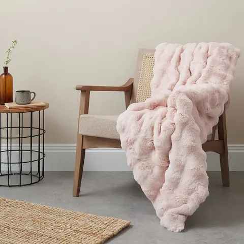 COZEE HOME GIFTABLE TEXTURED LUXURY FAUX FUR THROW