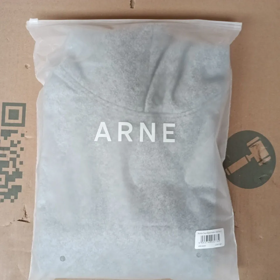 BAGGED ARNE WOMEN'S FLEECE RELAXED HOODIE IN MARL GREY SIZE SMALL