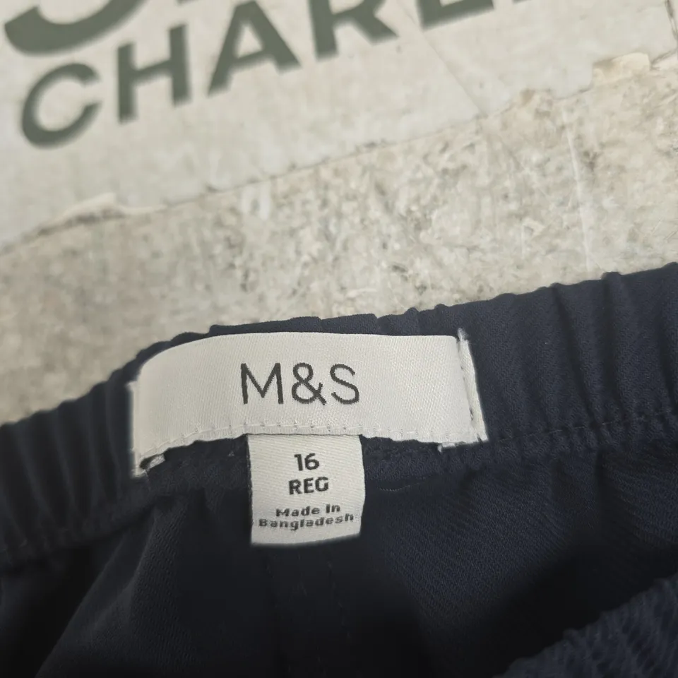 M&S WOMEN'S NAVY TROUSERS – UK 16 REGULAR