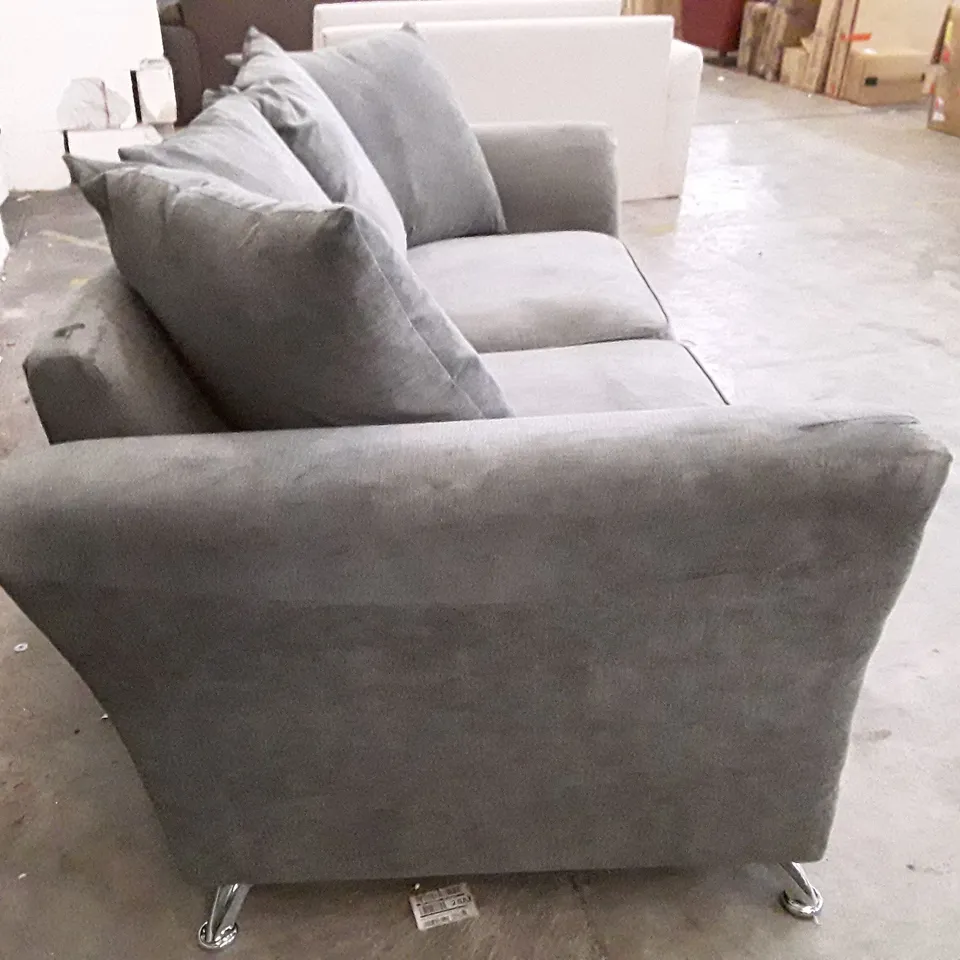 QUALITY DESIGNER 3 SEATER SOFA - GREY FABRIC 