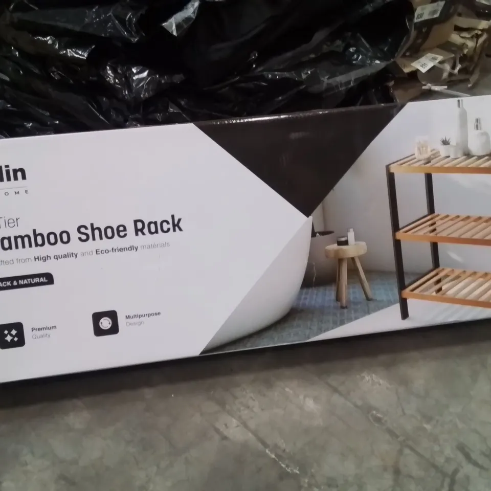 BOXED KEPLIN 3 TIER BAMBOO SHOE RACK 