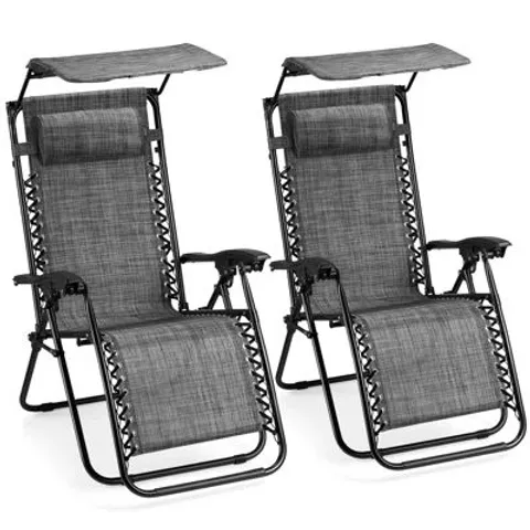 BOXED VERONA SET OF 2 FOLDING ZERO GRAVITY SUN LOUNGERS
