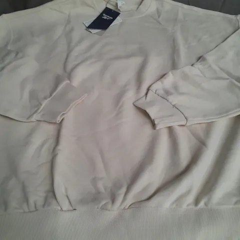 REEBOK CREW NECK JUMPER, CREAM - SIZE XL