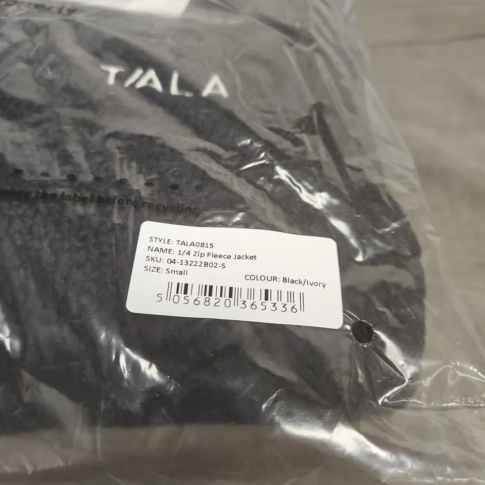 T/ALA 1/4 ZIP FLEECE JACKET BLACK/IVORY SMALL BAGGED WITH TAGS