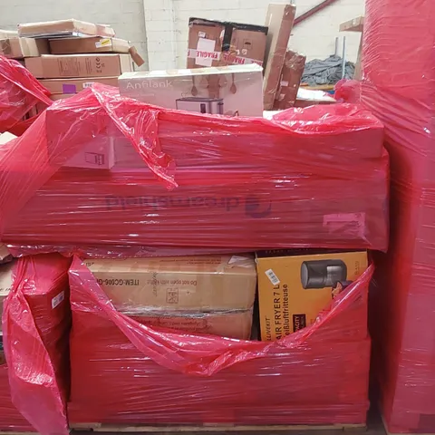 PALLET TO CONTAIN AN ASSORTMENT OF HOUSEHOLD ITEMS TO INCLUDE; TOASTERS, AIR FRYER, BOXED FURNITURE ETC