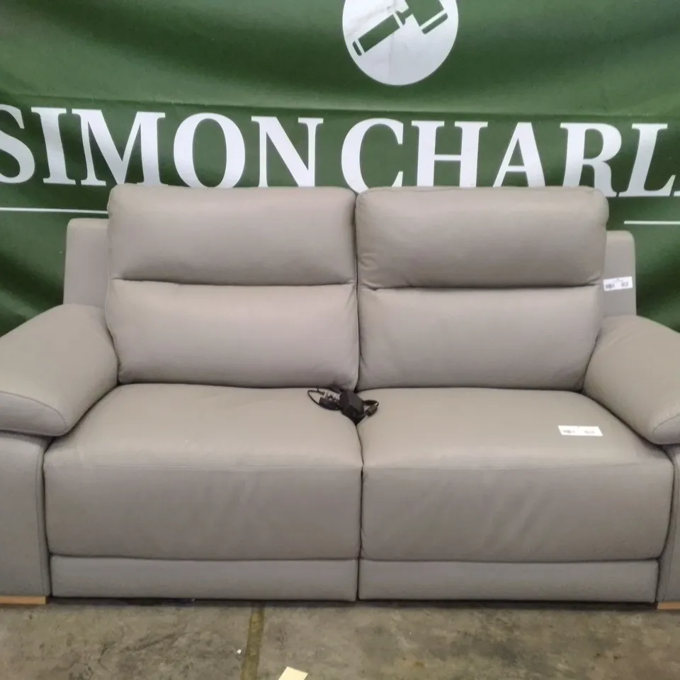 QUALITY DESIGNER MORENO 3 SEATER SOFA - GREY LEATHER 