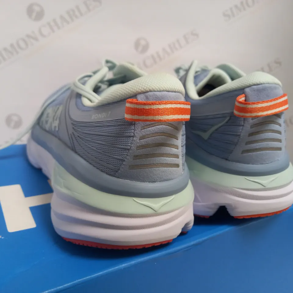 HOKA BONDI 7 BLUE FOG/BLUE GLASS TRAINERS UK 7