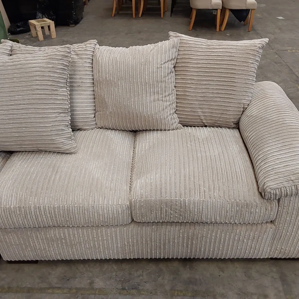 QUALITY DESIGNER AMALFI FABRIC UPHOLSTERED SCATTERBACK CORNER CHAISE SOFA 