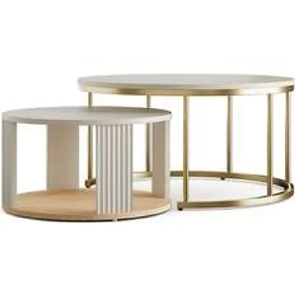 BOXED GEORGI NEST OF COFFEE TABLES - NATURAL (1 BOX)