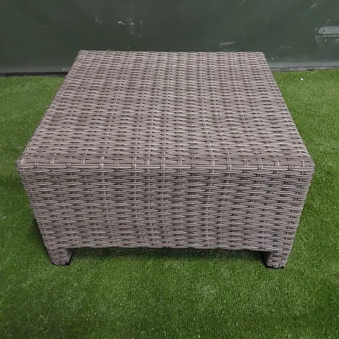 DESIGNER SMALL GREY RATTAN STOOL OR TABLE