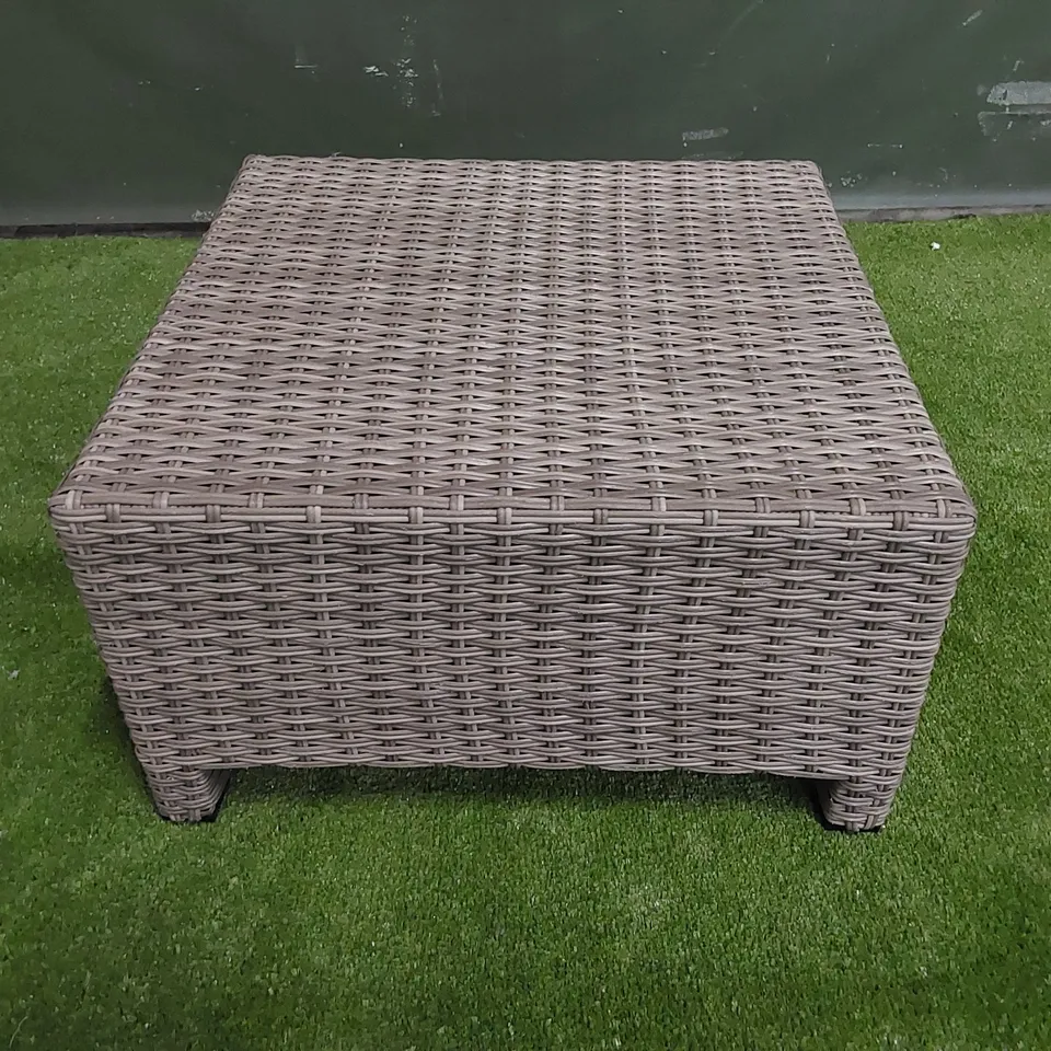 DESIGNER SMALL GREY RATTAN STOOL OR TABLE 