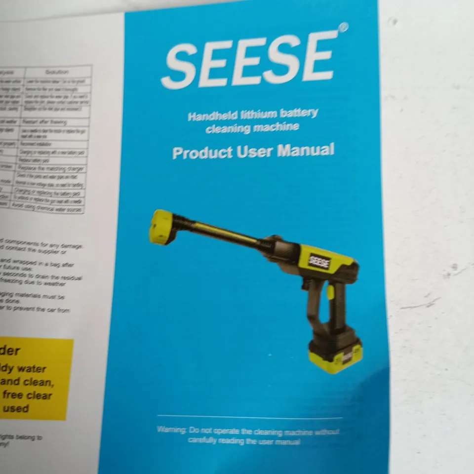 SEESE CLEANING MACHINE IN CARRY CASE