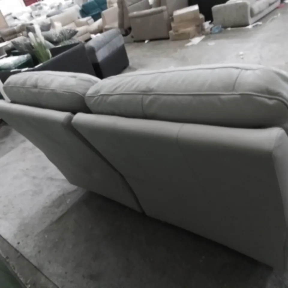 DESIGNER G PLAN MADE SEATTLE CAMBRIDGE GREY LEATHER ELECTRIC RECLINING TWO AND A HALF SEATER SOFA