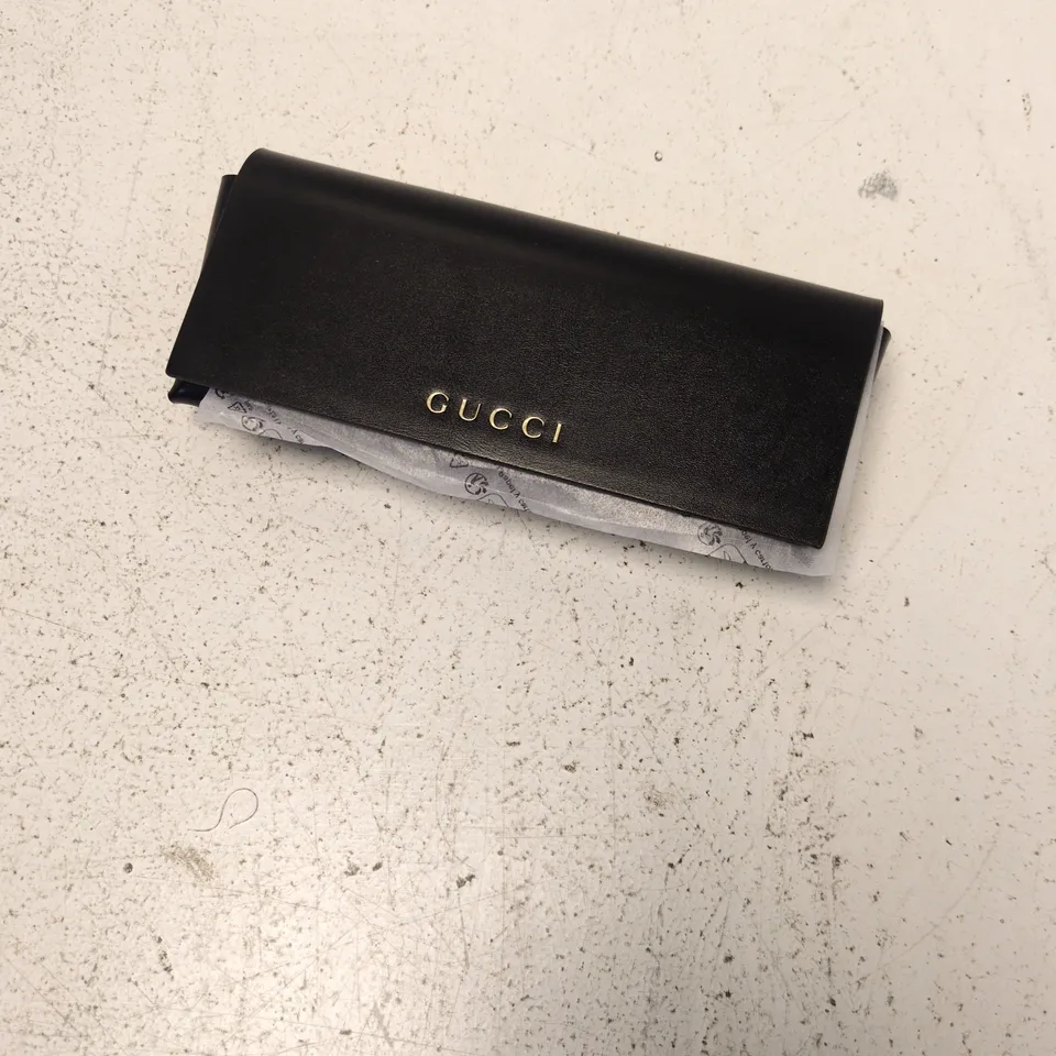 GUCCI EYEWEAR – RECTANGULAR GLASSES, TEAL FRAME, WITH CASE & CLOTH