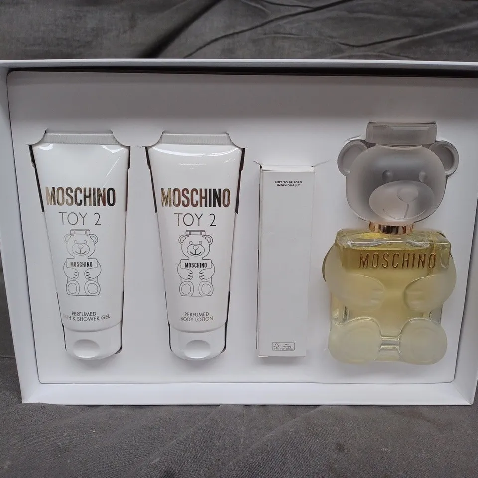 MOSCHINO TOY 2 GIFT SET 100ML EDP + 10ML EDP + 100ML SHOWER GEL + 100ML BODY LOTION