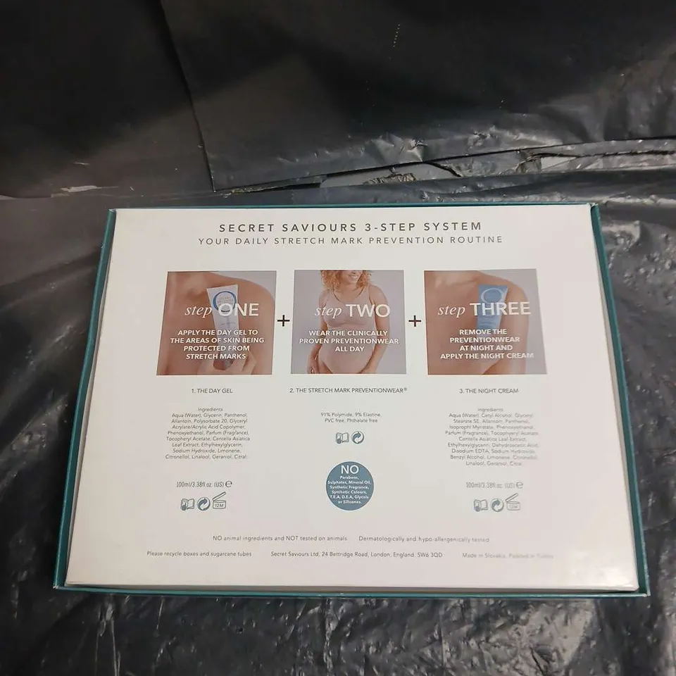 SECRET SAVIOURS STRETCH MARK PREVENTION KIT – 3‑STEP SYSTEM (DAY GEL, NIGHT CREAM)