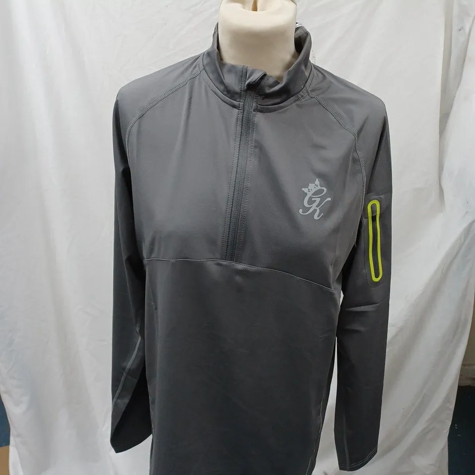 GYM KING GREY SPORT CONTRAST FLEX 1/4 ZIP - M