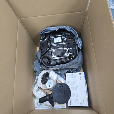 BOXED MIXED HOME APPLIANCES AND ACCESSORIES (CONTENTS PICTURED) BROKEN AND MISSING BITS . NO TESTED 