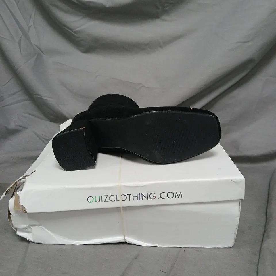 QUIZ CLOTHING WOMEN'S BLACK SUEDE ANKLE BOOTS – BLOCK HEEL - SIZE 3