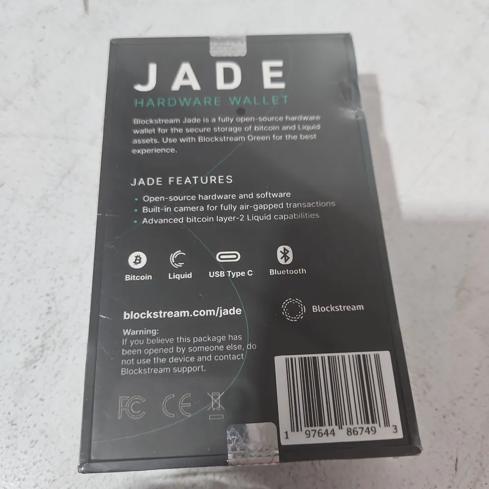 SEALED JADE HARDWARE WALLET IN BLACK