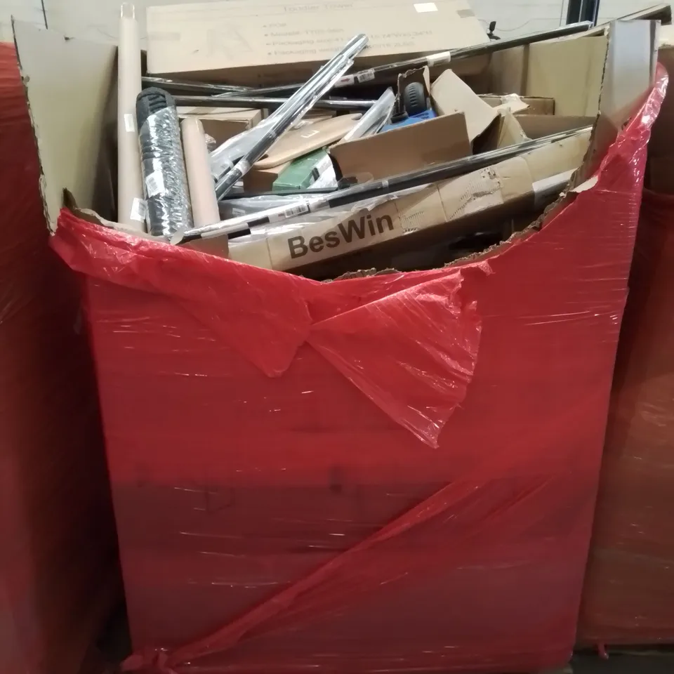 PALLET CONTAINING MIXED BOXED HOUSEHOLD ITEMS TO INCLUDE: TODDLER TOWER, SCOOTER, LED METEOR LIGHT AND LOTS MORE UNMARKED BOXED ITEMS 