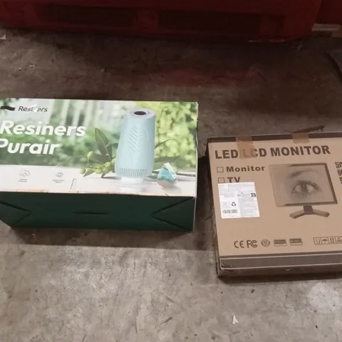 PALLET OF HOUSEHOLD GOODS AND PRODUCTS TO INCLUDE; GREY OUTDOOR PARTY TENT, LED/LCD MONITOR, RESINERS PURAIR AIR PURIFIER