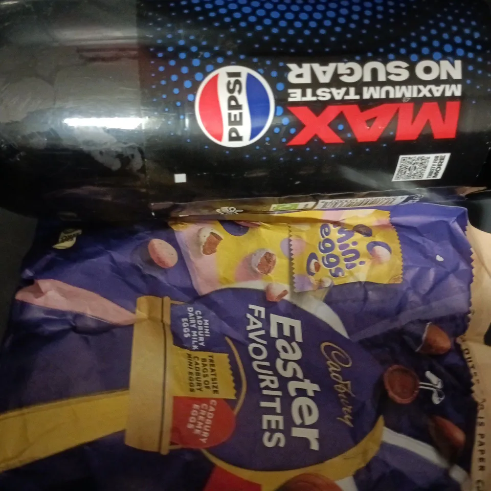 APPROXIMATELY 5 ASSORTED FOOD AND DRINK ITEMS TO INCLUDE TRIP, RINGTONS, ETC