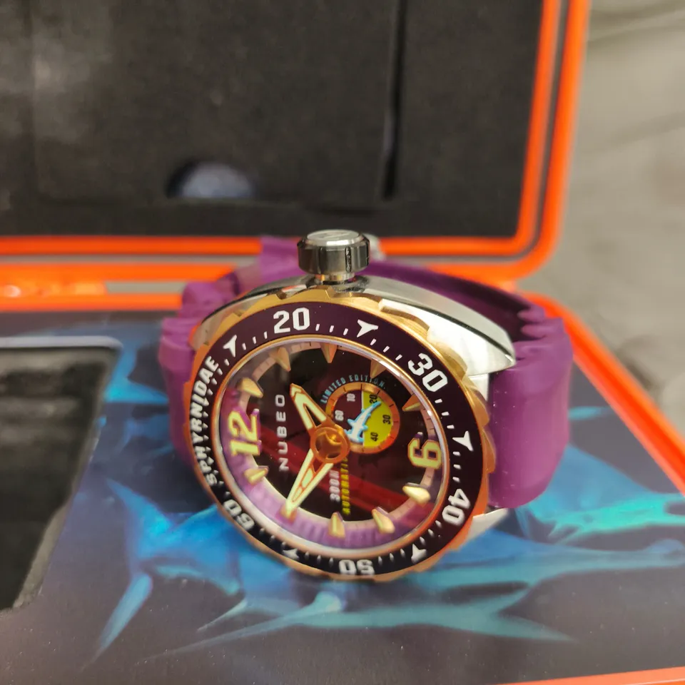NUBEO SPHYRNIDAE WATCH – PURPLE STRAP, ORANGE PROTECTIVE CASE (LIMITED EDITION)