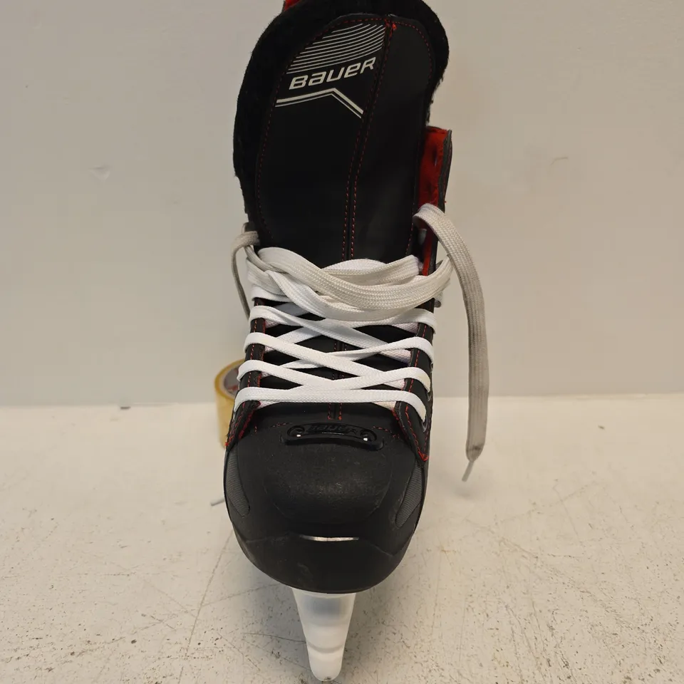 BAUER ICE SKATES – BLACK/RED, WITH WHITE LACES 