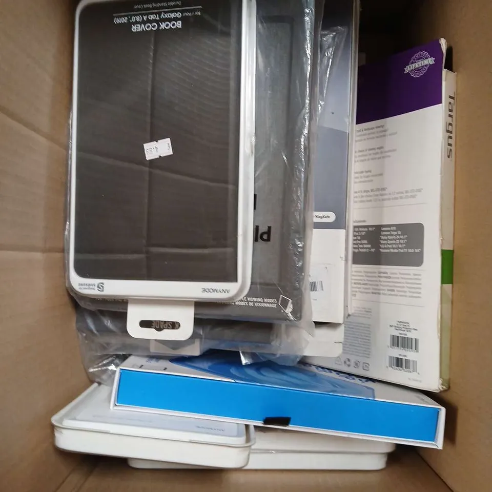 BOX OF APPROXIMATELY 10 ASSORTED TABLET CASES FOR VARIOUS MODELS