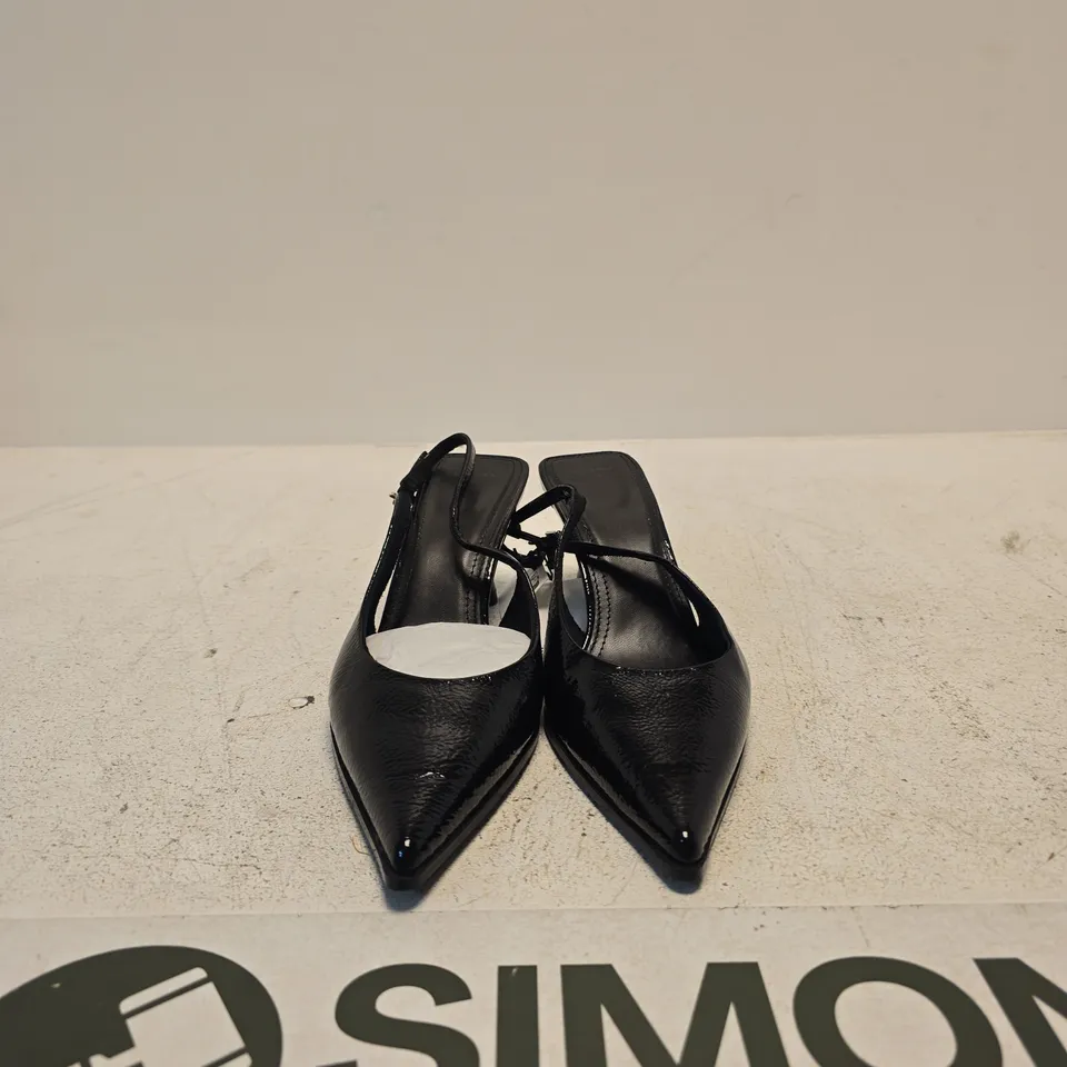 BERSHKA BLACK SLINGBACK HEELED MULES – UK 6