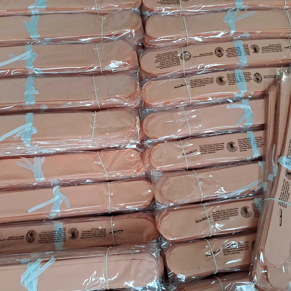 BOX OF APPROXIMATELY 200 TISSUE PAPER POM POMS IN CORAL ORANGE