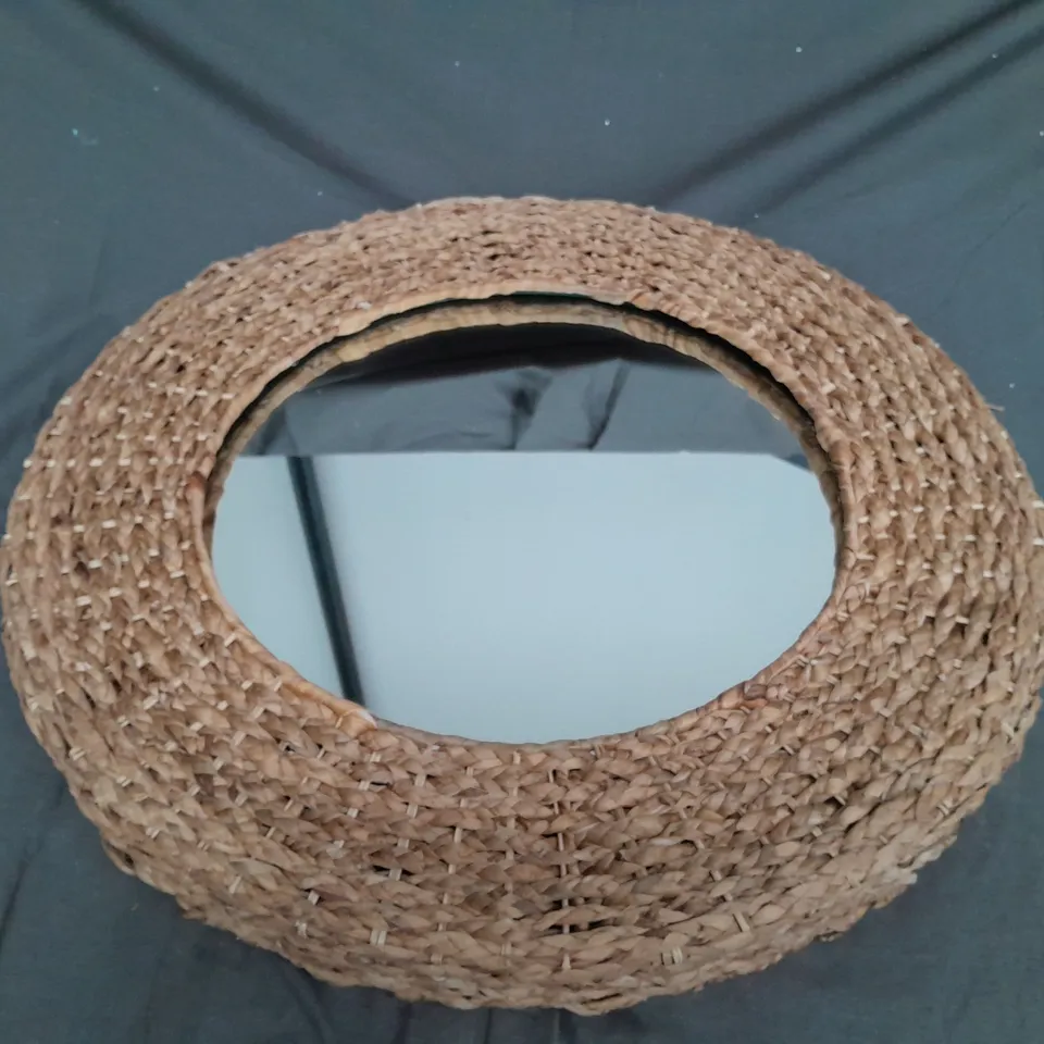 DARLA WICKER WOVEN MIRROR - 60CM - COLLECTION ONLY RRP £40