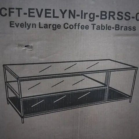 BOXED EVELYN LARGE COFFEE TABLE COLOUR: BRASS