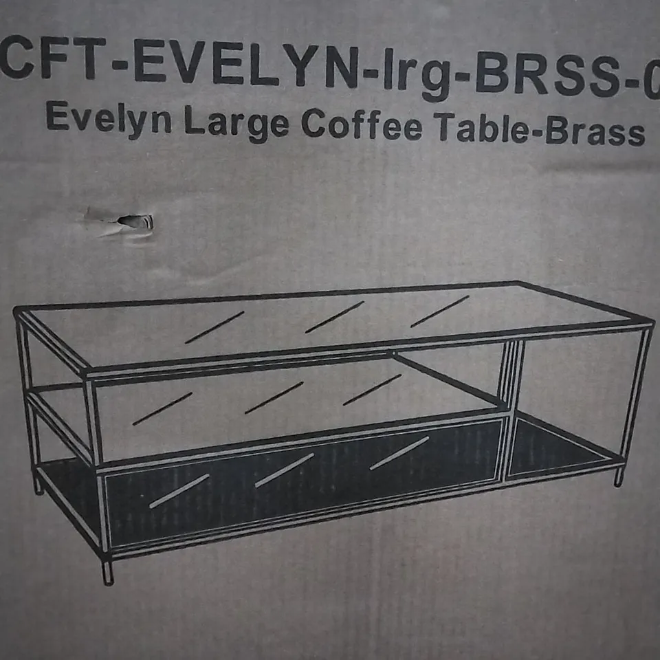 BOXED EVELYN LARGE COFFEE TABLE COLOUR: BRASS