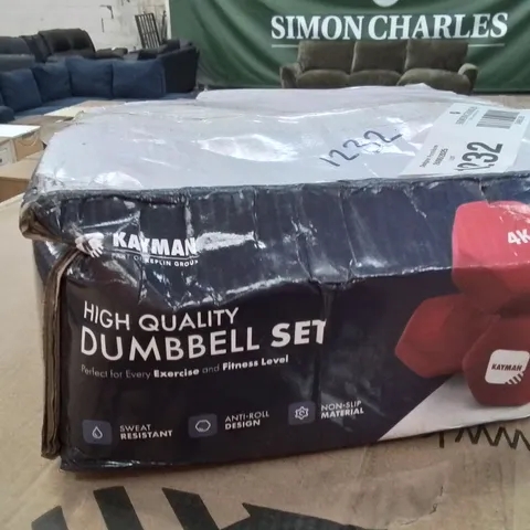 BOXED SET OF 4KG DUMBELLS 
