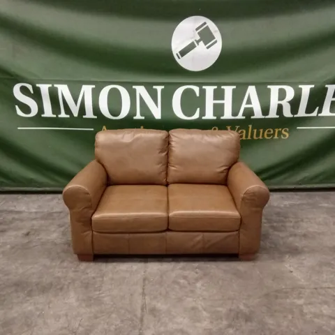 BAILEY 2 SEATER LEATHER SOFA - TAN