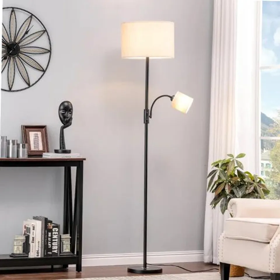 BOXED 177CM BLACK TREE FLOOR LAMP