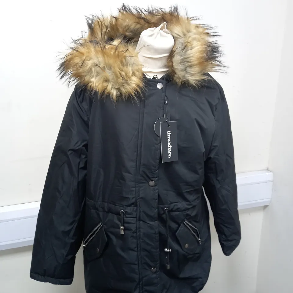 THREADBARE PARKA JACKET WITH FAUX FUR HOOD SIZE UNSPECIFIED