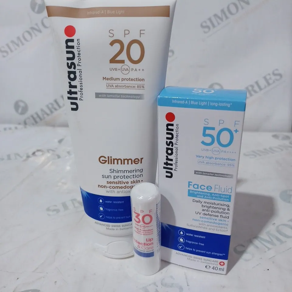 BAGGED SUN PROTECTION , FACE FLUID AND LIP PROTECTION 