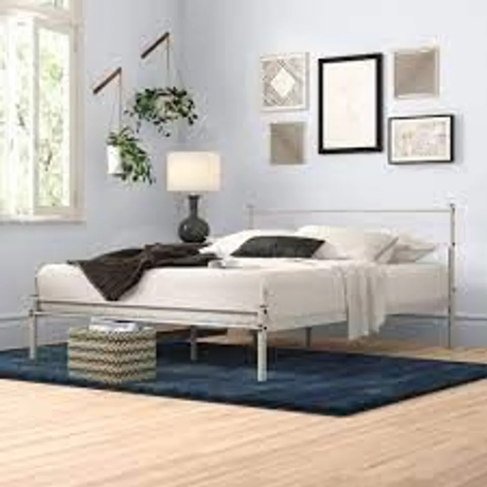 BOXED OTELIA 3' SINGLE SIZE PLATFORM BED - WHITE (1 BOX ONLY)