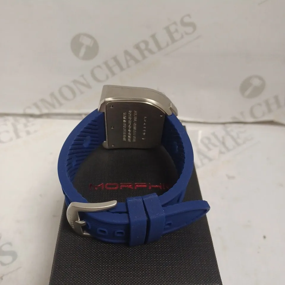 BOXED MORPHIC GENTS M95 SERIES WATCH - SILICONE STRAP - STAINLESS STEEL FACE - JAPAN CHRONO MOVEMENT - 5 ATM. 