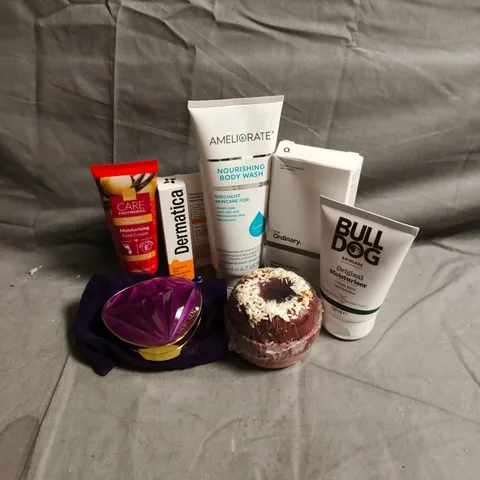 APPROXIMATEY 20 ASSORTED HEALTH AND BEAUTY PRODUCTS TO INCLUDE - DERMATICA VITAMIN C 15% ASCORBIC ACID - BULLDOG ORIGINAL MOISTURISER - THE ORDINARY SALICYLIC ACID 2% - ETC
