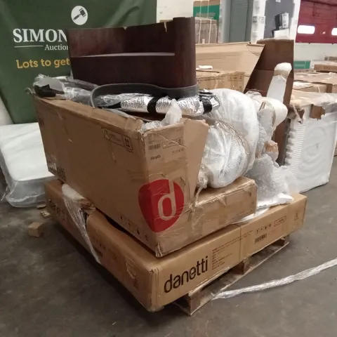 PALLET OF ASSORTED INCOMPLETE DANETTI FURNITURE PARTS AND PIECES