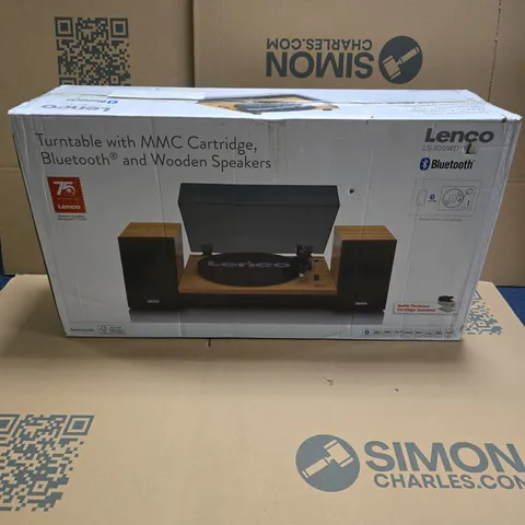 BOXED LENCO TURNTABLE WITH BLUETOOTH AND SPEAKERS - LS-300WD V2