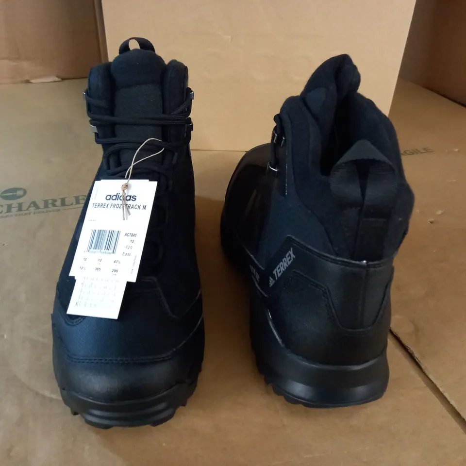 PAIR OF ADIDAS TERREX FROZETRACK BLACK BOOTS - UK 12