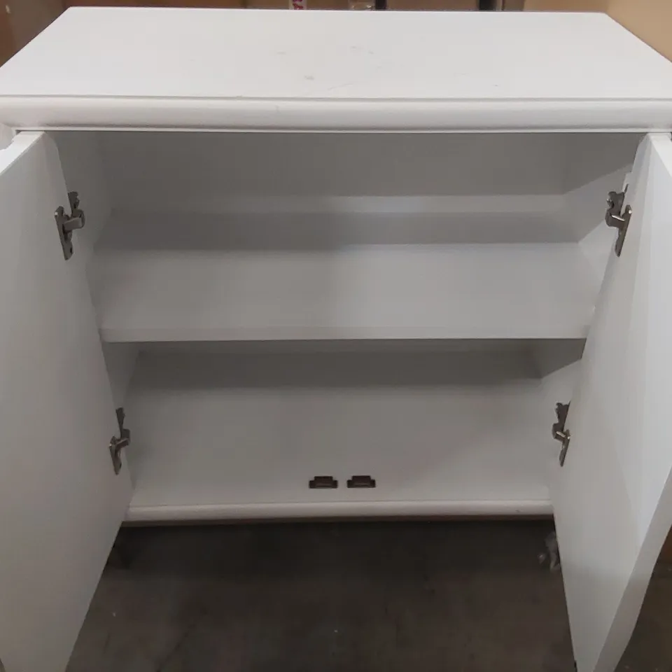 HOMESDIRECT365 2 DOOR WHITE WOODEN SIDEBOARD 
