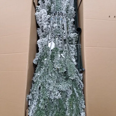 BOXED 8FT FLOCKED EMPEROR CHRISTMAS TREE - COLLECTION ONLY